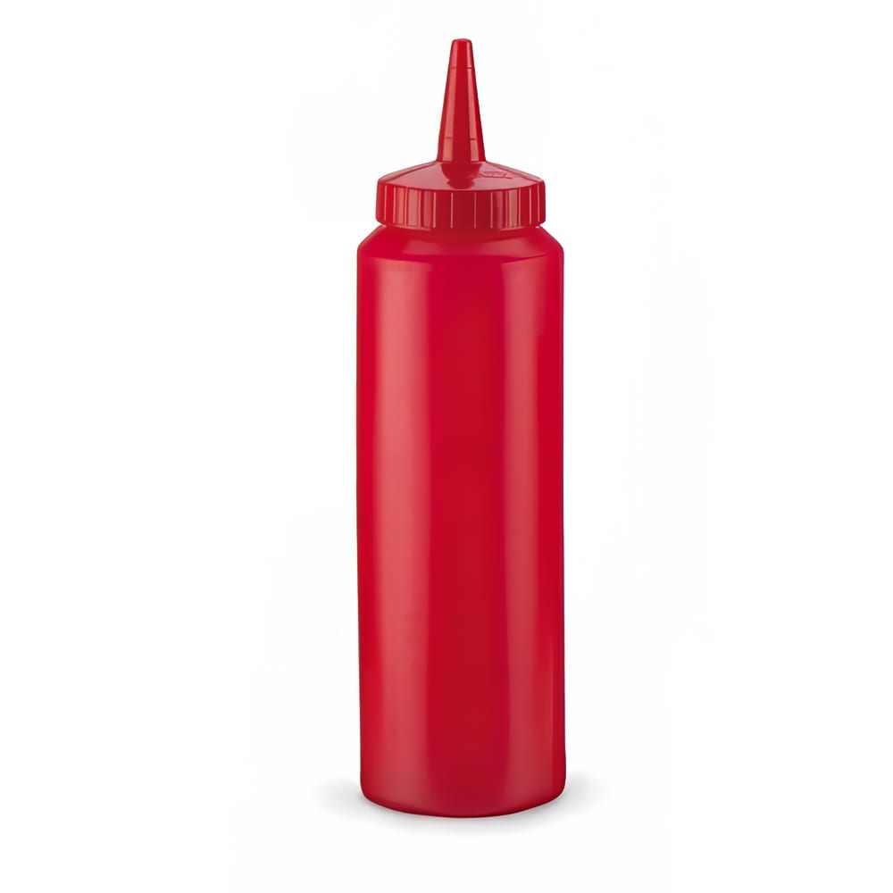 Vollrath 2808-02 8 oz Squeeze Dispenser - Red Cap, Red