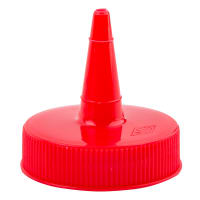 Vollrath 2808-02 8 oz Squeeze Dispenser - Red Cap, Red thumbnail 3