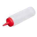 Vollrath 2808-1302 8 oz Squeeze Dispenser - Red Cap, Clear thumbnail 3