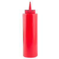 Vollrath 2812-02 12 oz Squeeze Dispenser - Red Cap, Red thumbnail 7