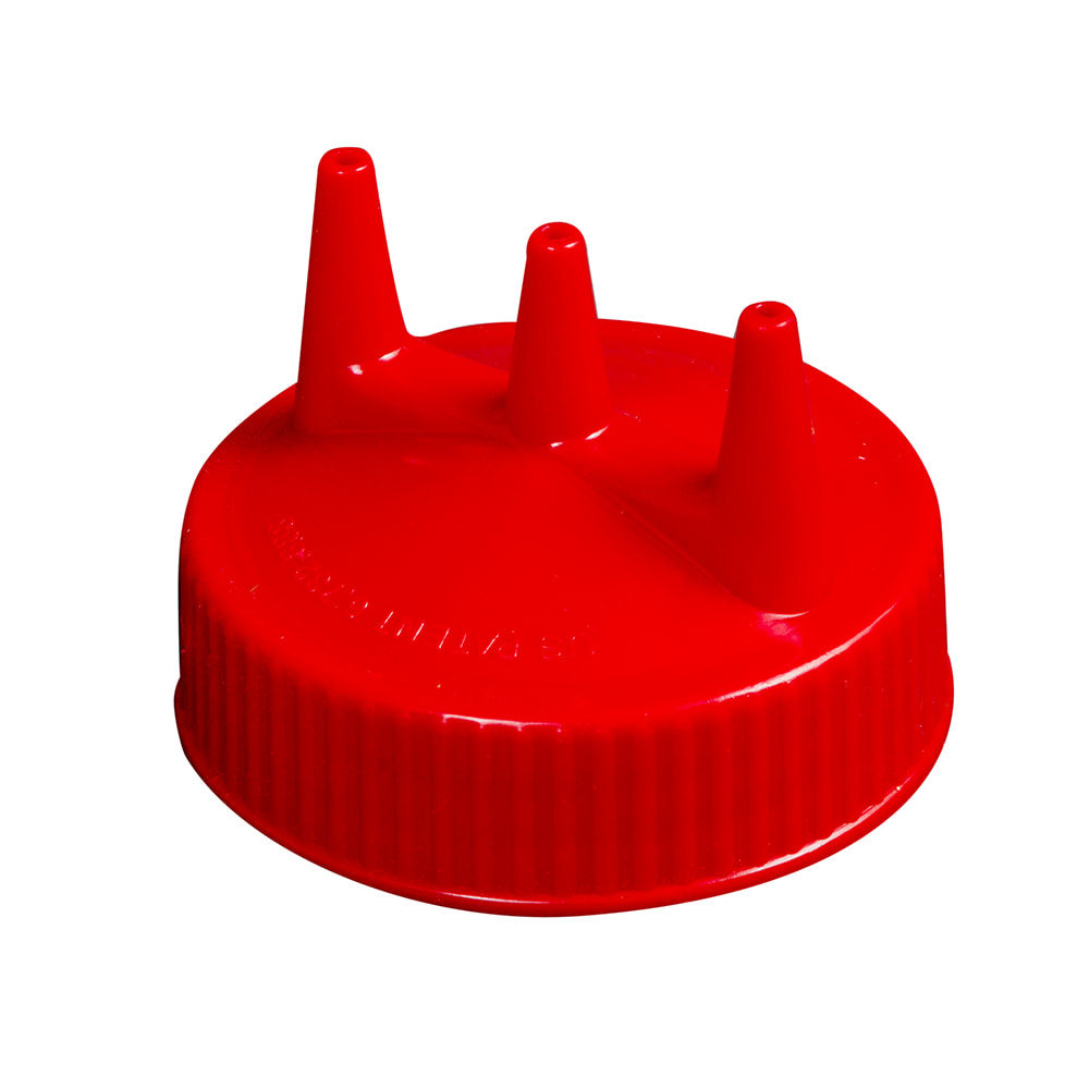 Vollrath 3300-02 Tri-Tip Replacement Cap - For 16,24,32 oz, Wide Mouth, Red