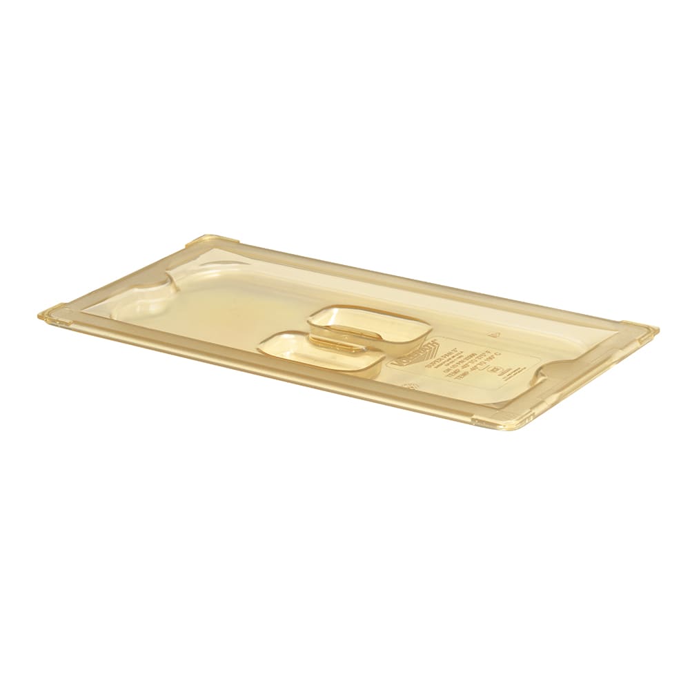 Vollrath 33300 1/3 Size High-Heat Solid Food Pan Cover - Amber