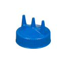 Vollrath 3332-1344 32 oz Squeeze Dispenser - Wide Mouth, Blue Cap, Clear thumbnail 3