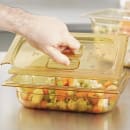 Vollrath 34400 1/4 Size High-Heat Slotted Food Pan Cover - Amber thumbnail 5