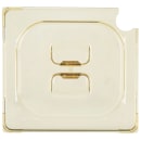 Vollrath 34600 1/6 Size High-Heat Slotted Food Pan Cover - Amber thumbnail 2