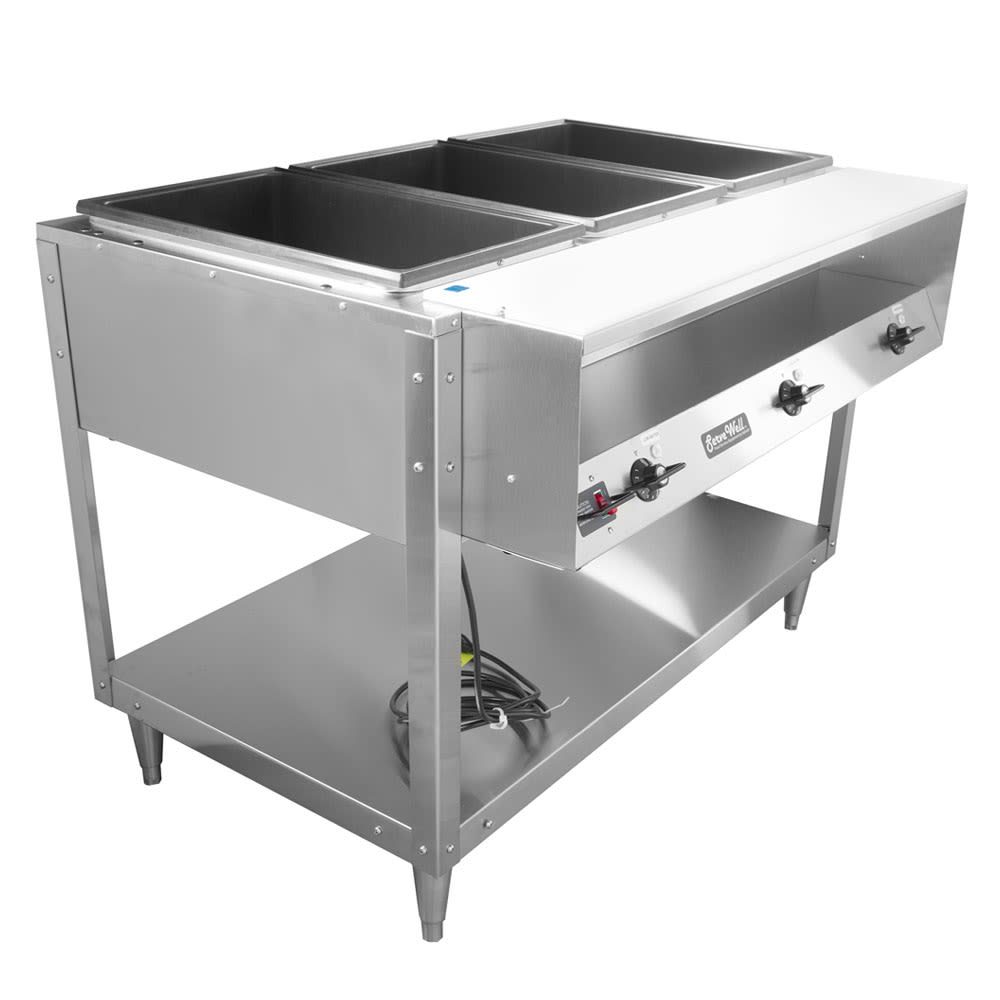 Vollrath 38003 46" Hot Food Table w/ (3) Wells & Cutting Board, 120v