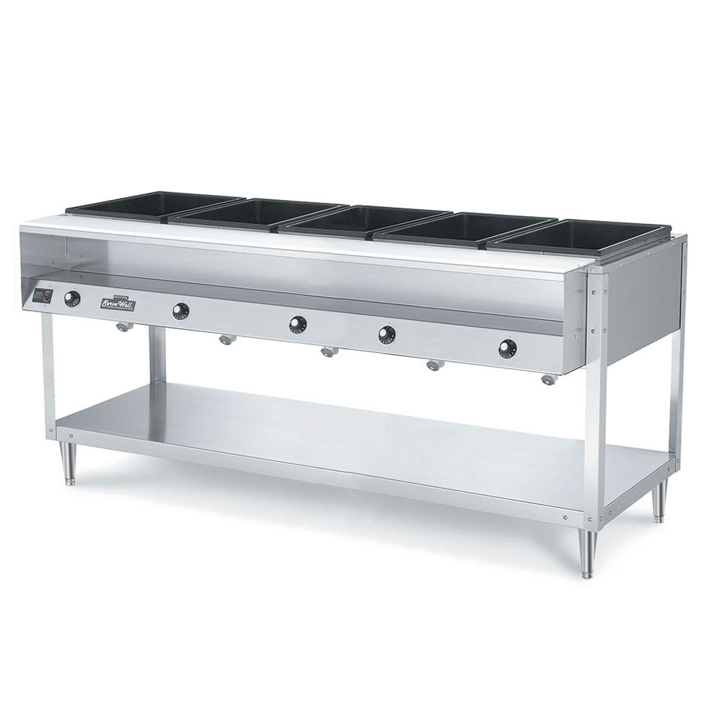 Vollrath 38005 76" Hot Food Table w/ (5) Wells & Cutting Board, 120v