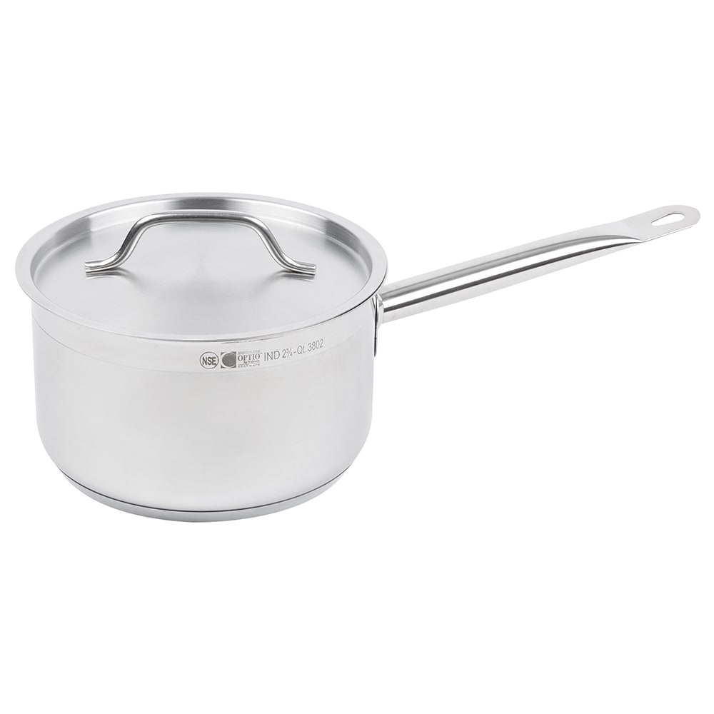 Vollrath 3802 2 3/4 qt Optio™ Stainless Steel Saucepan w/ Hollow Metal Handle - Induction Ready