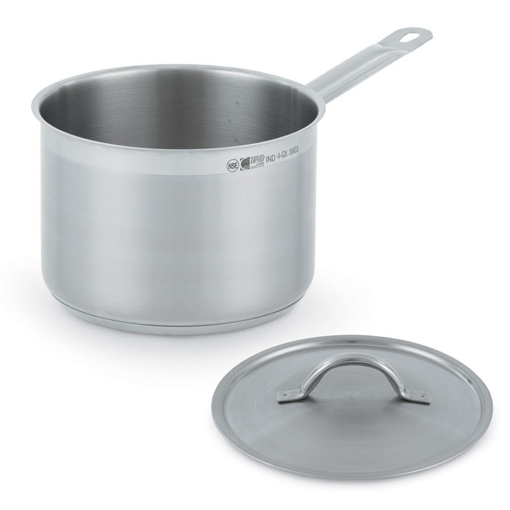 Vollrath 3806 6 3/4 qt Optio™ Stainless Steel Saucepan w/ Hollow Metal Handle - Induction Ready