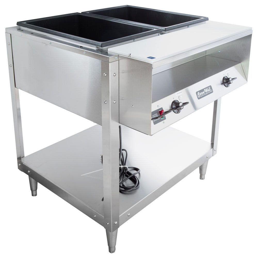 Vollrath 38102 32" Hot Food Table w/ (2) Wells & Cutting Board, 120v