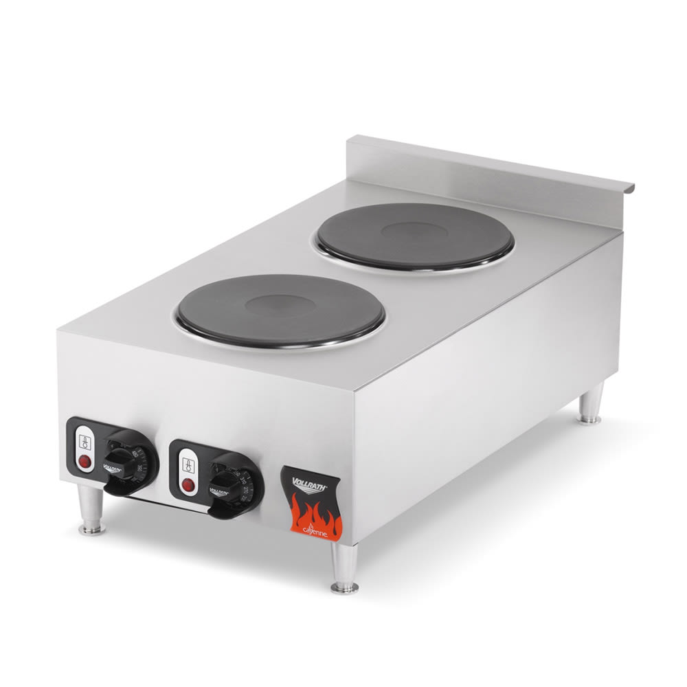 Vollrath 40739 15" Electric Hotplate w/ (2) Burners & Infinite Controls, 240v/1ph