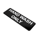 Vollrath 4504 Hand Wash Only Sign - 3" x 9", White on Black thumbnail 2