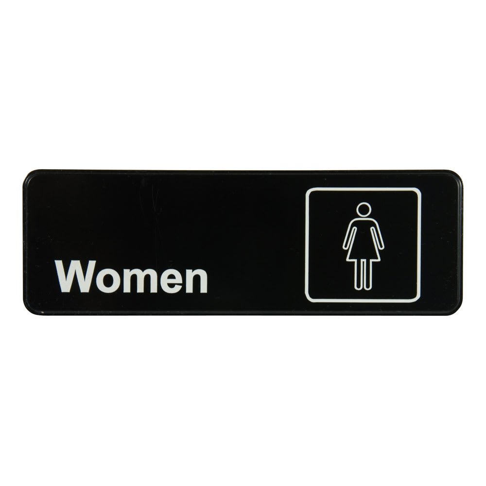 Vollrath 4516 Women Sign - 3" x 9" White on Black