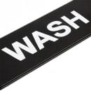 Vollrath 4526 Wash Sign - 3" x 9", White on Black thumbnail 2