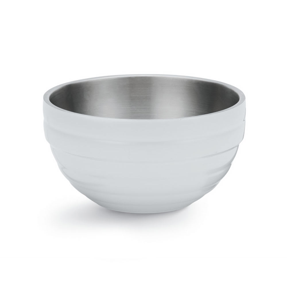 Vollrath 4659050 1 7/10 qt Round Insulated Bowl - 18 ga Stainless, Pearl White