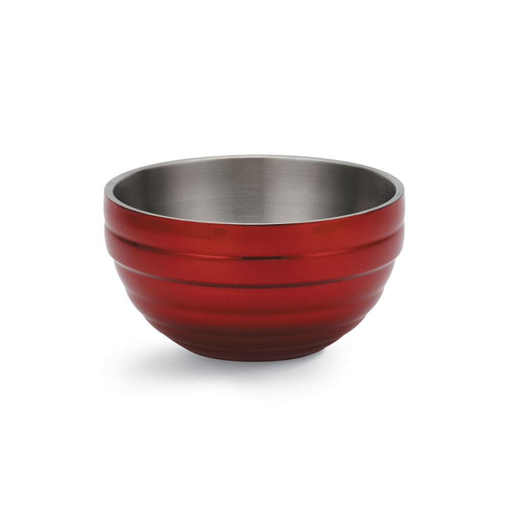 Vollrath 4659115 3 2/5 qt Round Insulated Bowl - 18 ga Stainless, Dazzle Red