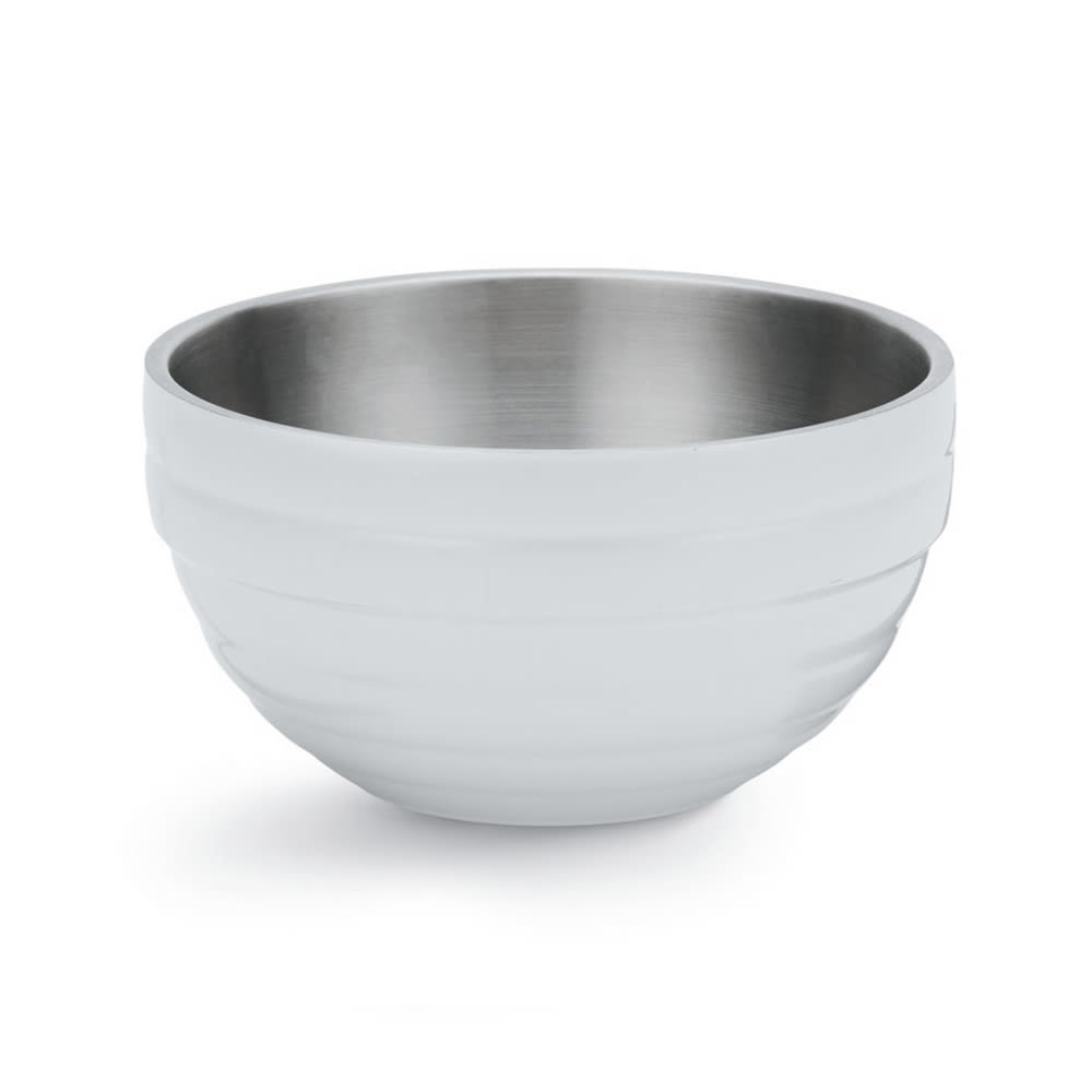 Vollrath 4659150 3 2/5 qt Round Insulated Bowl - 18 ga Stainless, Pearl White