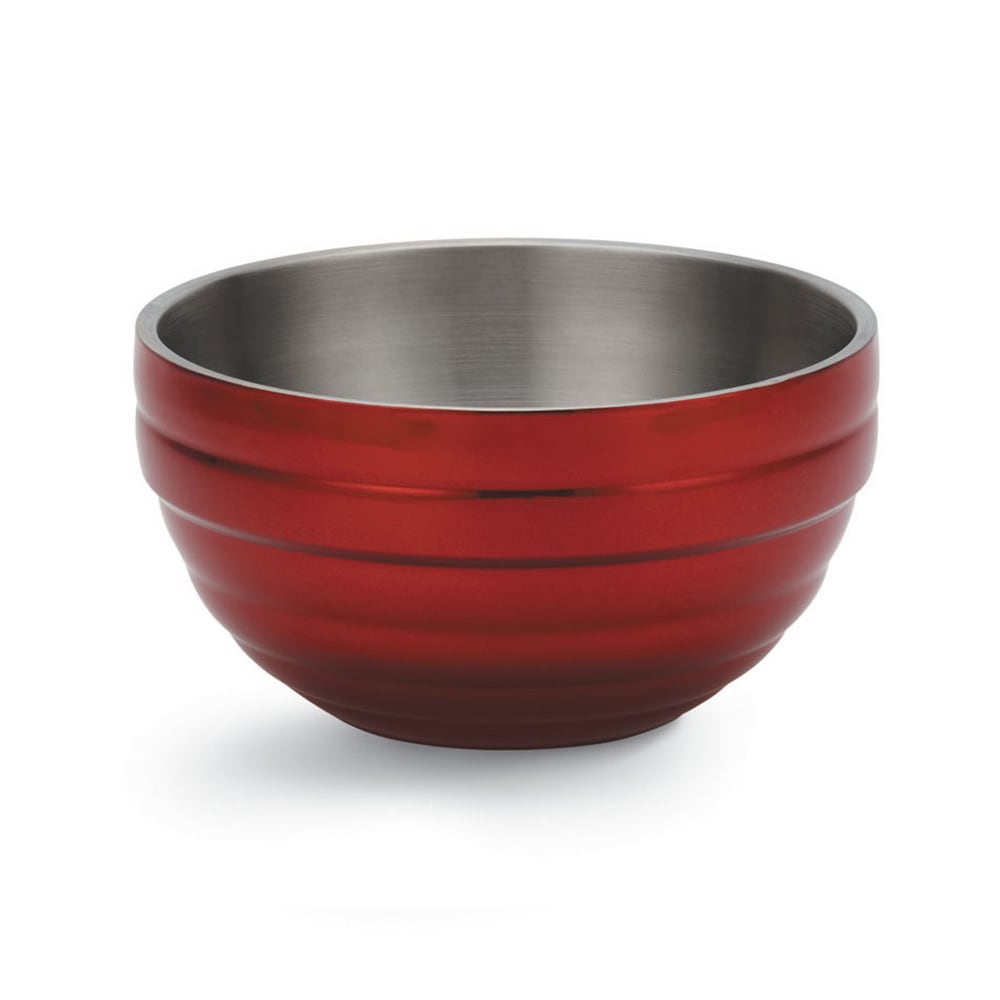Vollrath 4659215 6 9/10 qt Round Insulated Bowl - 18 ga Stainless, Dazzle Red