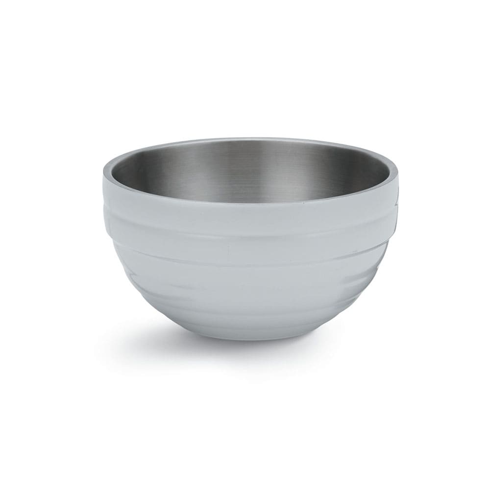 Vollrath 4659250 6 9/10 qt Round Insulated Bowl - 18 ga Stainless, Pearl White