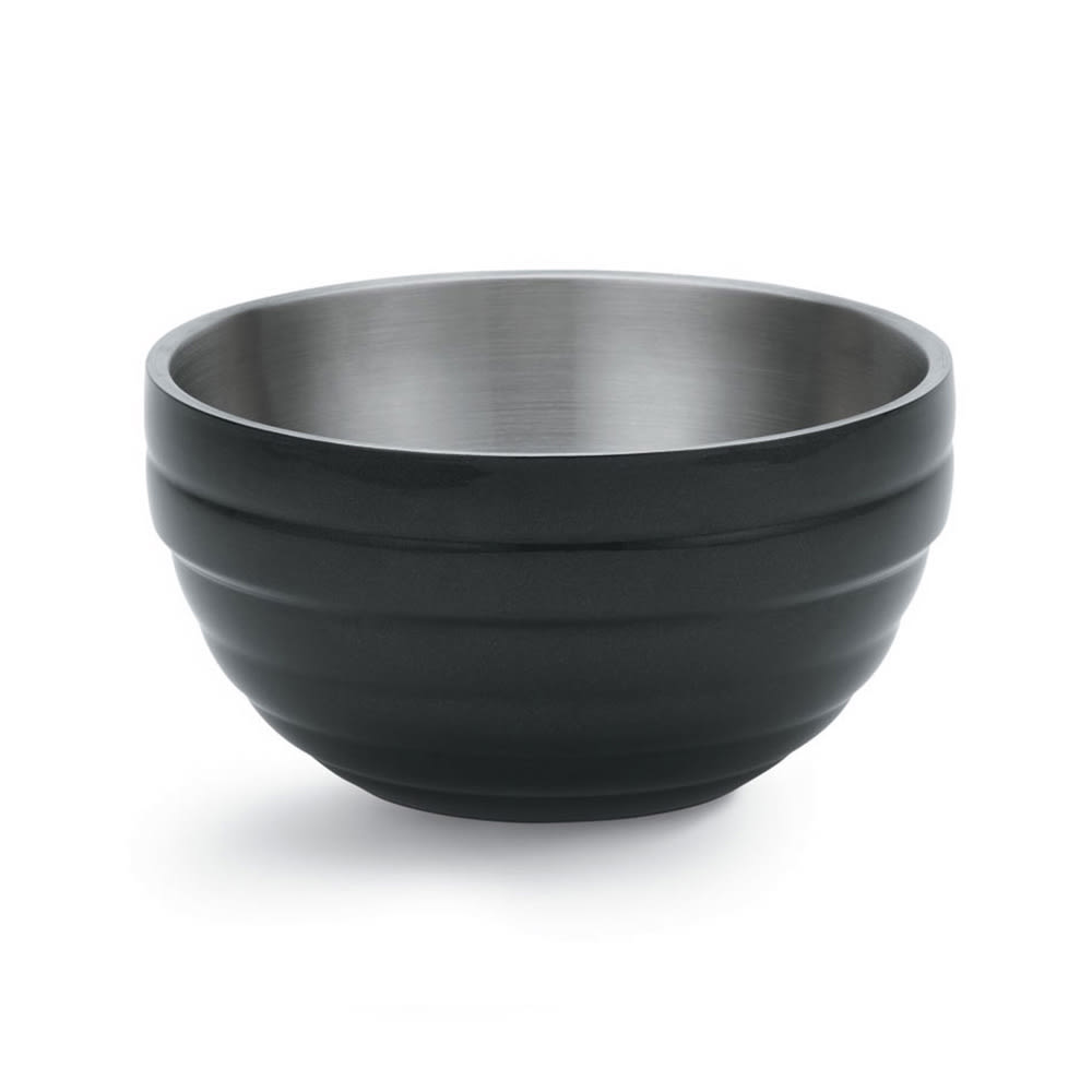 Vollrath 4659260 6 9/10 qt Round Insulated Bowl - 18 ga Stainless, Black
