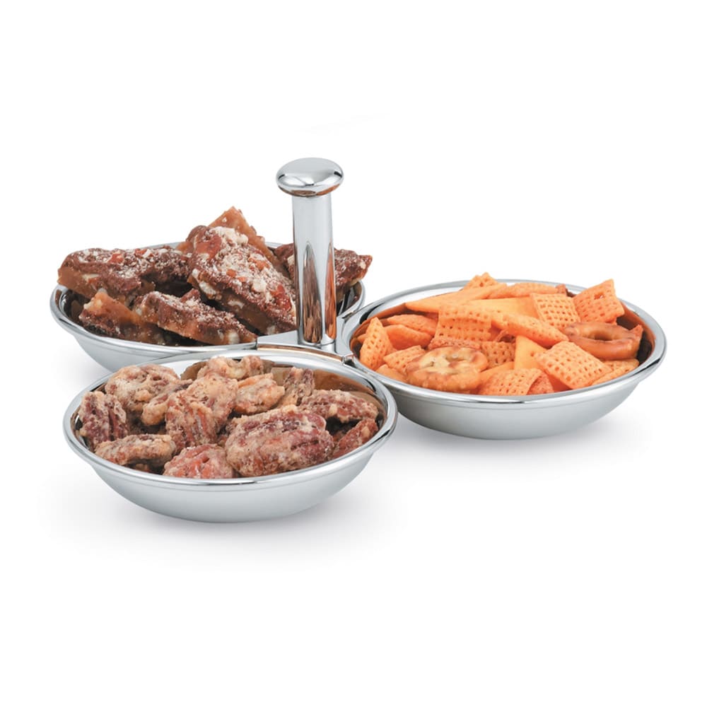 Vollrath 46636 3 Compartment Condiment Server - 12 oz Capacity, Mirror-Finish Stainless