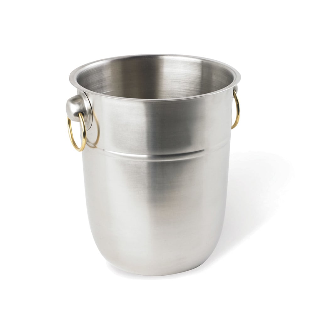 Vollrath 46801 10 1/8" Wine Bucket, Stainless Steel w/ Brass Handles