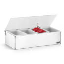 Vollrath 4705 (3) Compartment Bar Garnish Tray - Flat Hinged Lid thumbnail 2