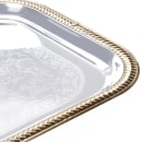 Vollrath 47260 Rectangular Serving Tray - Brass Accent, 18 1/4x12 1/3" Chrome thumbnail 5