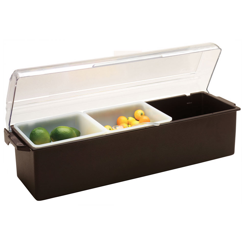 Vollrath 4742-01 (3) Compartment Bar Garnish Tray - Domed Lid