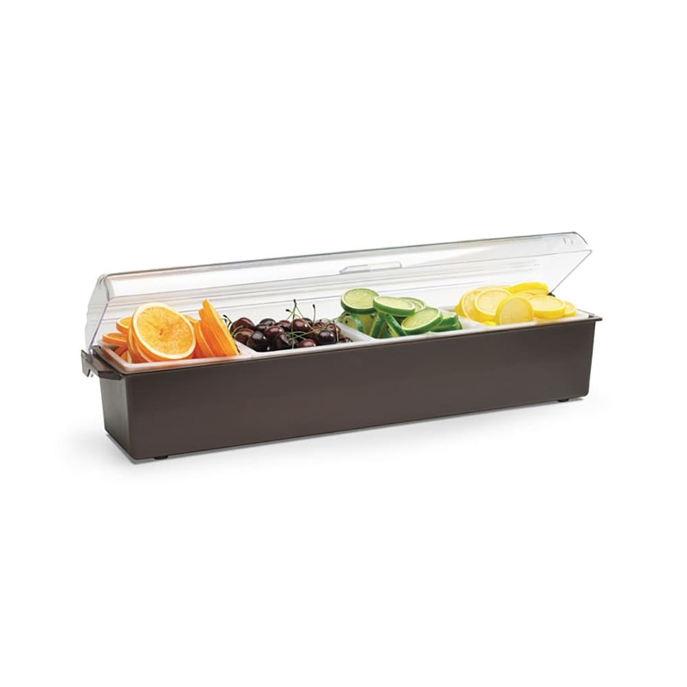Vollrath 4745-01 (4) Compartment Bar Garnish Tray - Domed Lid