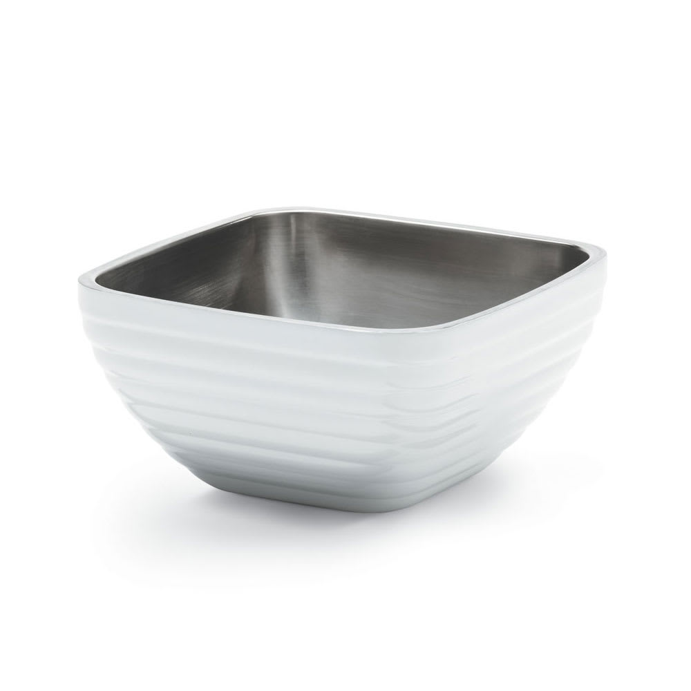 Vollrath 4763450 3 1/5 qt Square Insulated Bowl - Stainless, Pearl White