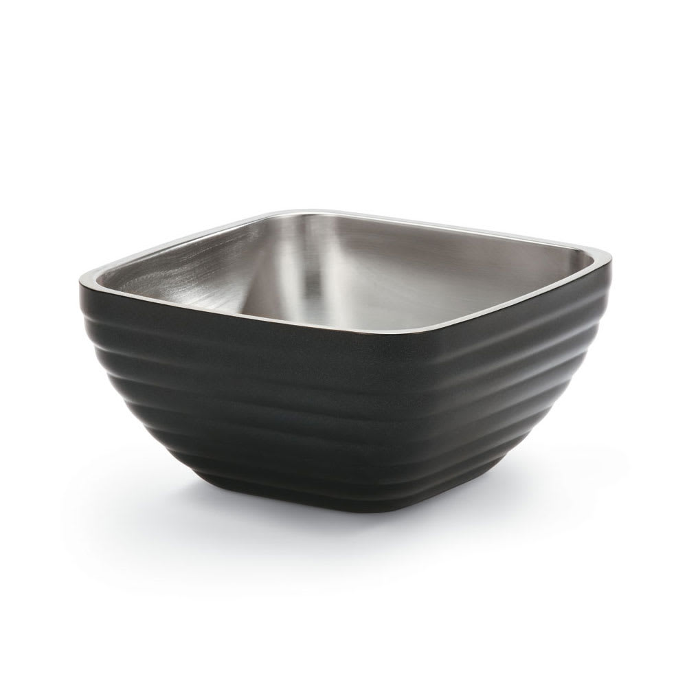 Vollrath 4763460 3 1/5 qt Square Insulated Bowl - Stainless, Black