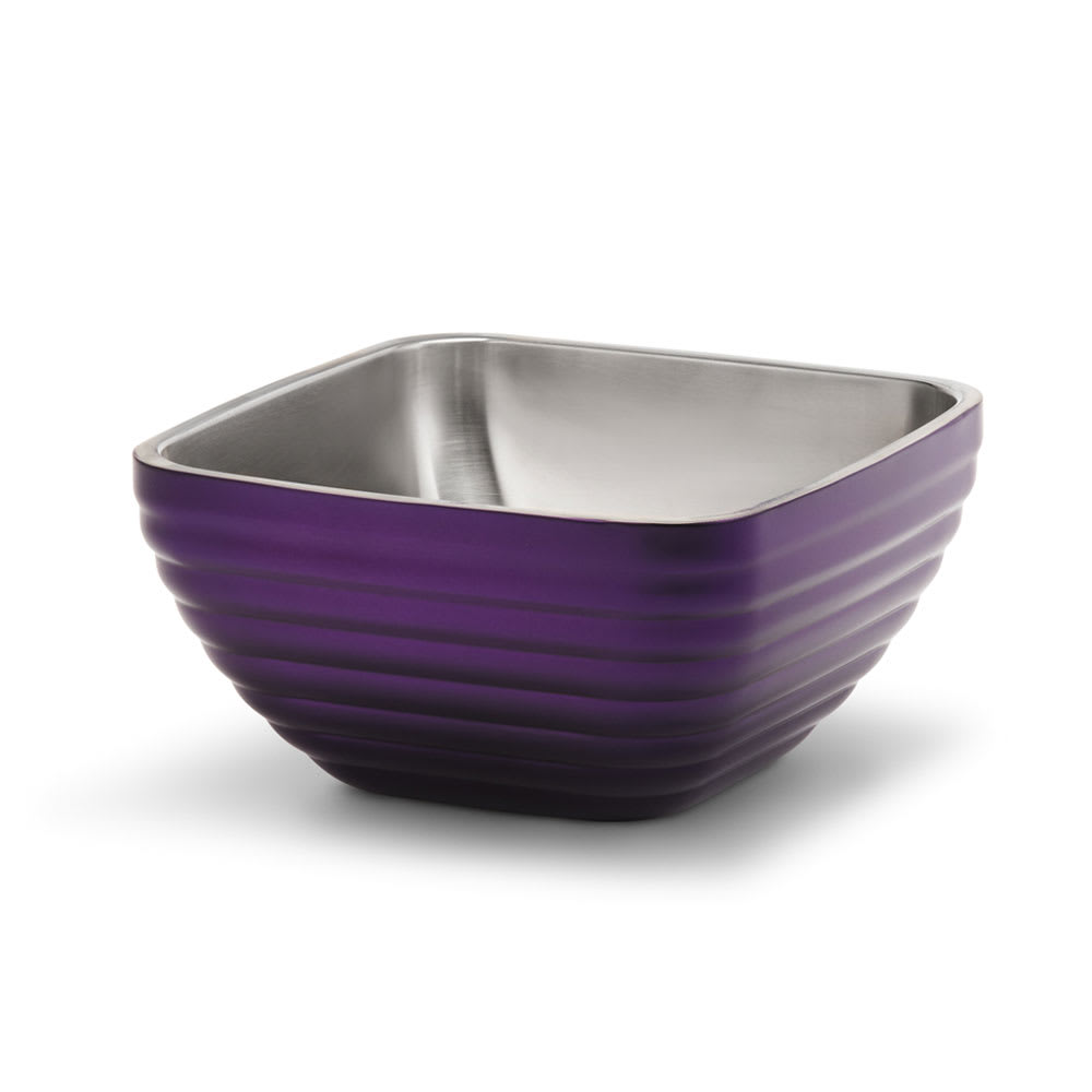 Vollrath 4763465 3 1/5 qt Square Insulated Bowl - Stainless, Passion Purple
