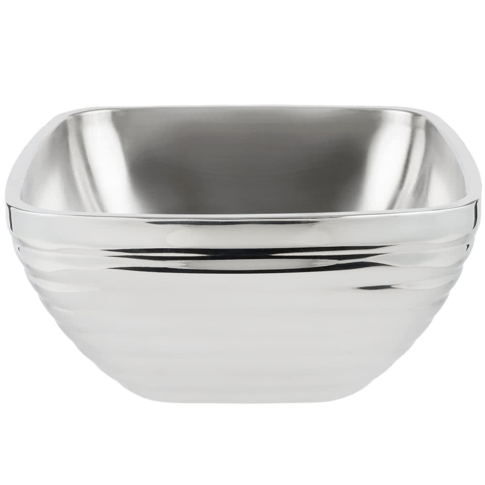 Vollrath 47637 8 1/5 qt Square Beehive Insulated Bowl - Stainless Steel, Mirror Finish