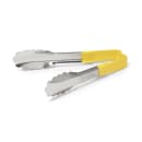 Vollrath 4780650 6"L Stainless Steel Utility Tongs - Yellow thumbnail 4