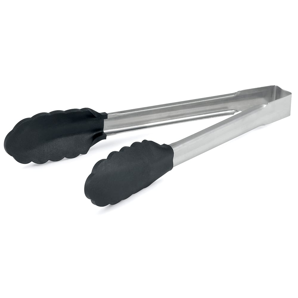 Vollrath 4780912 9 1/2"L Stainless Steel Utility Tongs - Black