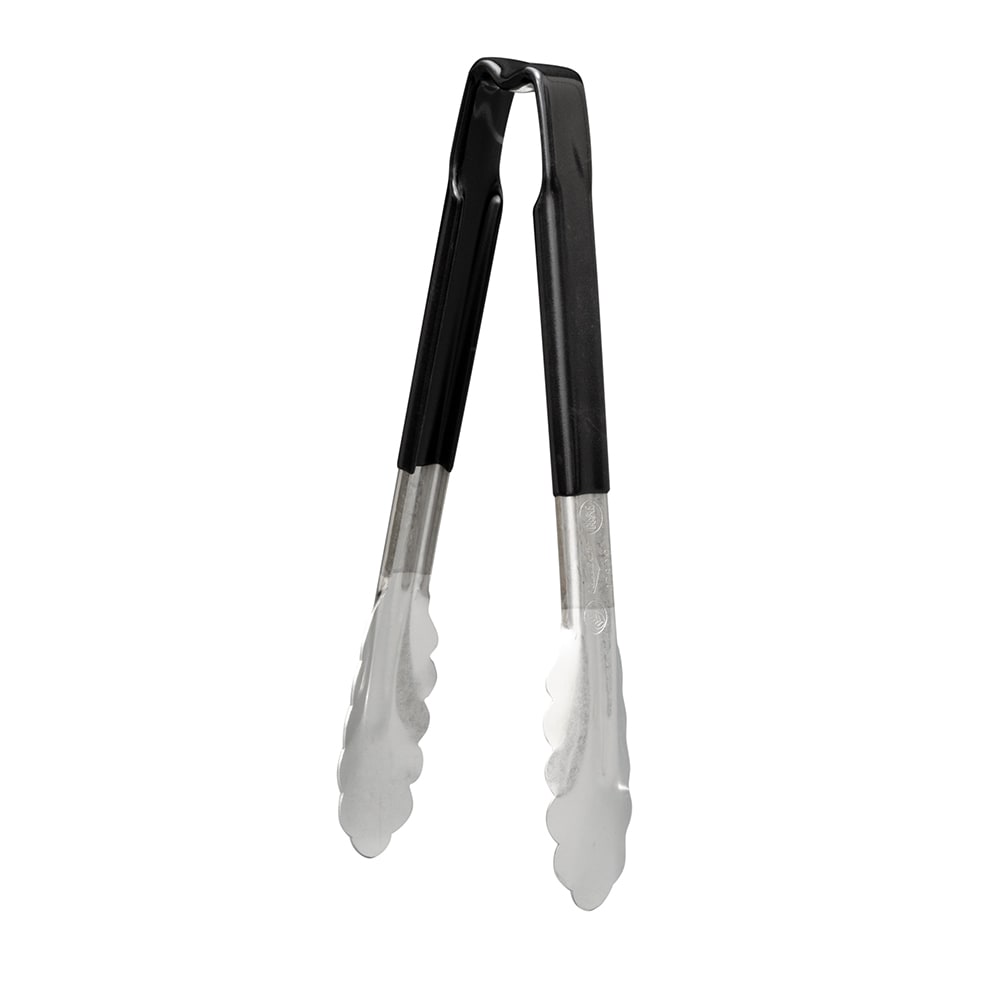 Vollrath 4780920 9 1/2"L Stainless Steel Utility Tongs - Black