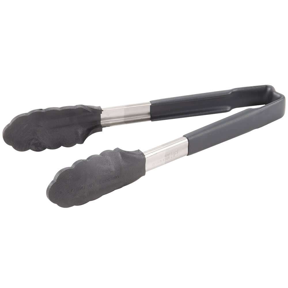 Vollrath 4780922 9 1/2"L Stainless Steel Utility Tongs - Black