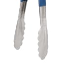 Vollrath 4780930 9 1/2"L Stainless Steel Utility Tongs - Blue thumbnail 4