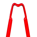 Vollrath 4780940 9 1/2"L Stainless Steel Utility Tongs - Red thumbnail 4