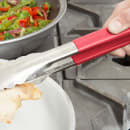 Vollrath 4780940 9 1/2"L Stainless Steel Utility Tongs - Red thumbnail 7