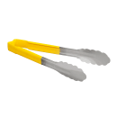 Vollrath 4780950 9 1/2"L Stainless Steel Utility Tongs - Yellow thumbnail 3
