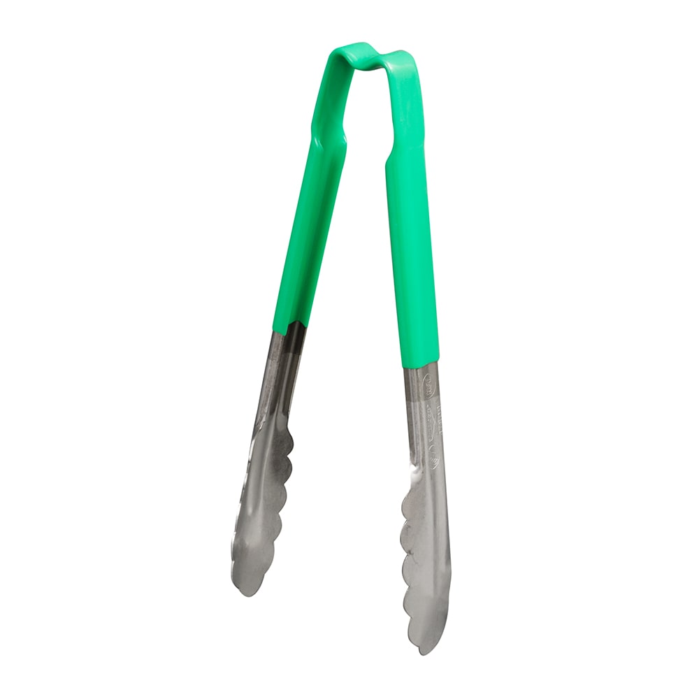 Vollrath 4780970 9 1/2"L Stainless Steel Utility Tongs - Green
