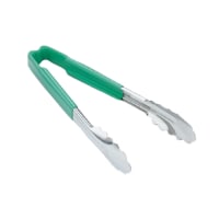 Vollrath 4780970 9 1/2"L Stainless Steel Utility Tongs - Green thumbnail 7