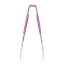 Vollrath 4780980 9 1/2"L Stainless Steel Utility Tongs - Purple thumbnail 3