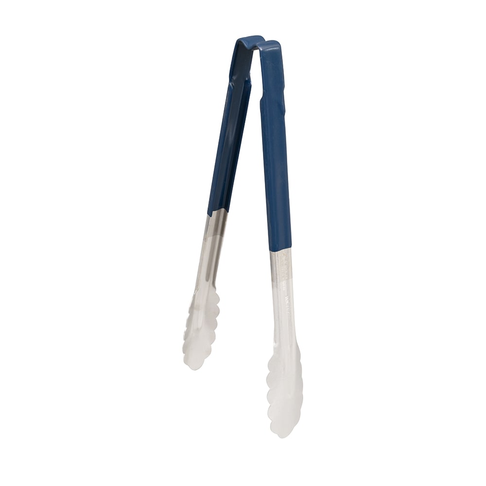 Vollrath 4781230 12"L Stainless Steel Utility Tongs - Blue