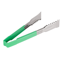 Vollrath 4790970 9 1/2"L Stainless Steel Utility Tongs - Green thumbnail 2