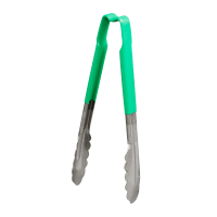 Vollrath 4790970 9 1/2"L Stainless Steel Utility Tongs - Green thumbnail 6