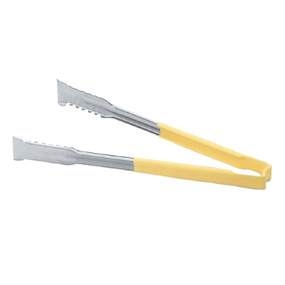 Vollrath 4791250 12"L Stainless Steel Utility Tongs - Yellow