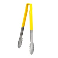 Vollrath 4791250 12"L Stainless Steel Utility Tongs - Yellow thumbnail 2